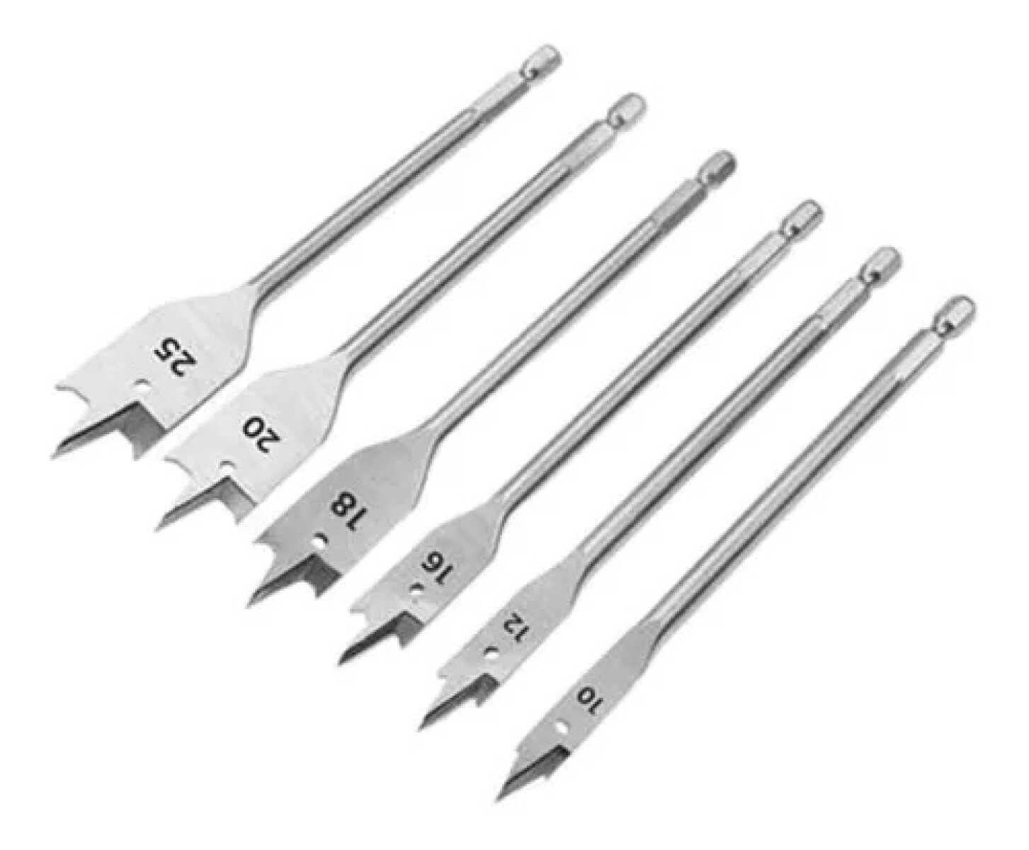 TOLSEN JUEGO DE 6 MECHAS PARA MADERA 10 12 16 18 20 25 MM 