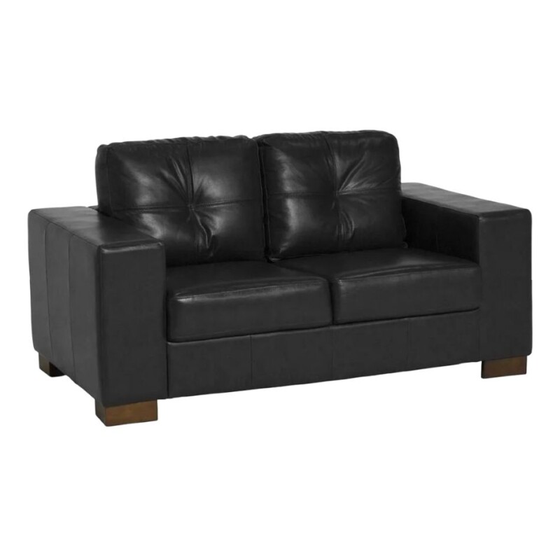 SOFA 100% CUERO - 2 CUERPOS - MODELO DOMINI - NEGRO SOFA 100% CUERO - 2 CUERPOS - MODELO DOMINI - NEGRO