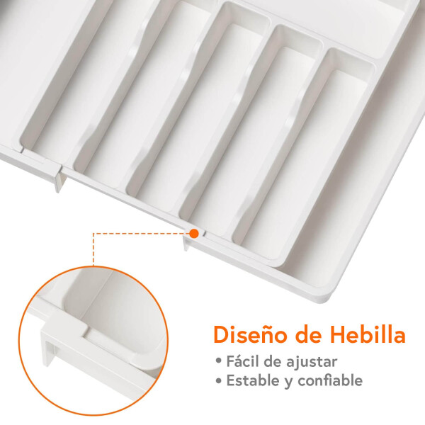 Organizador de Cubiertos Extensible Cajon Utensilios Cubertero IMBACK Blanco Organizador de Cubiertos Extensible Cajon Utensilios Cubertero IMBACK Blanco