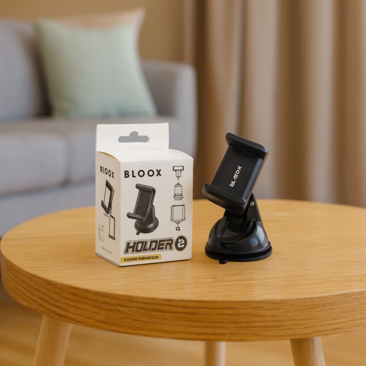 SOPORTE VEHICULAR BLOOX TIPO VENTOSA NEGRO