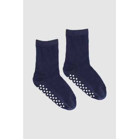 Medias lisas con antideslizante Azul