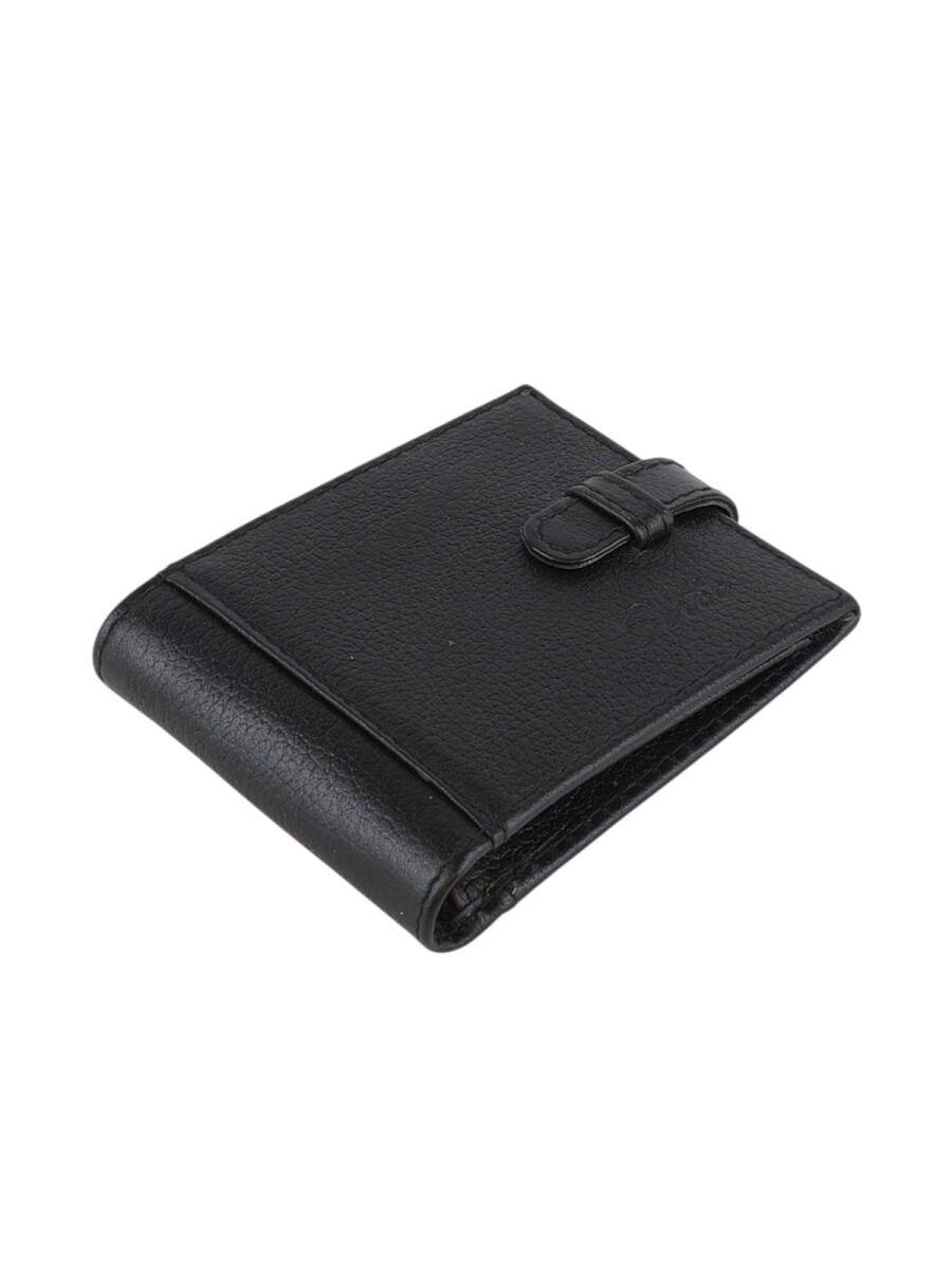 Billetera c/tapa lomo, lengüeta y volante - Negro 