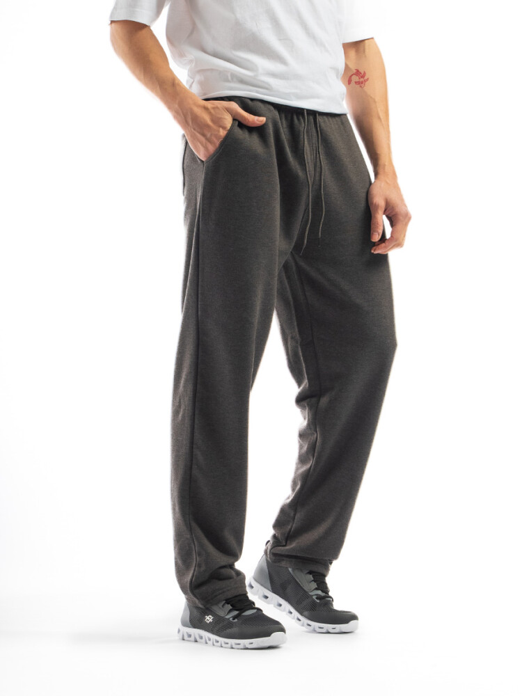 Pantalón Felpa Clásico Gris Oscuro Melange