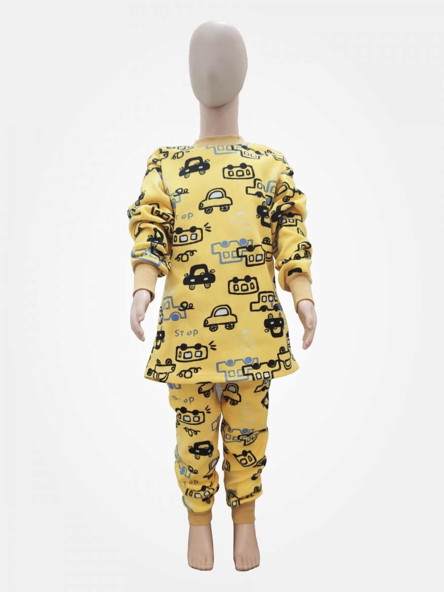 Pijama infantil Sueños - Autos amarillos 
