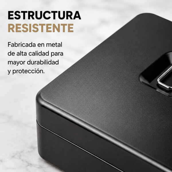 Caja Cofre Seguridad Dinero Fuerte Metal Llave 30x24x9cm Ax Negro