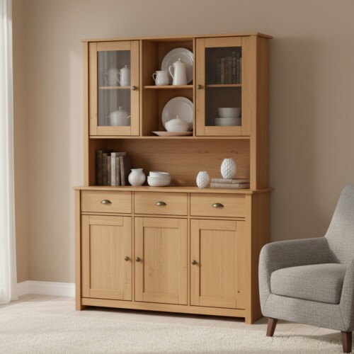 Cristalero - 5 Puertas - 3 Cajones - Línea Colonial Freijo