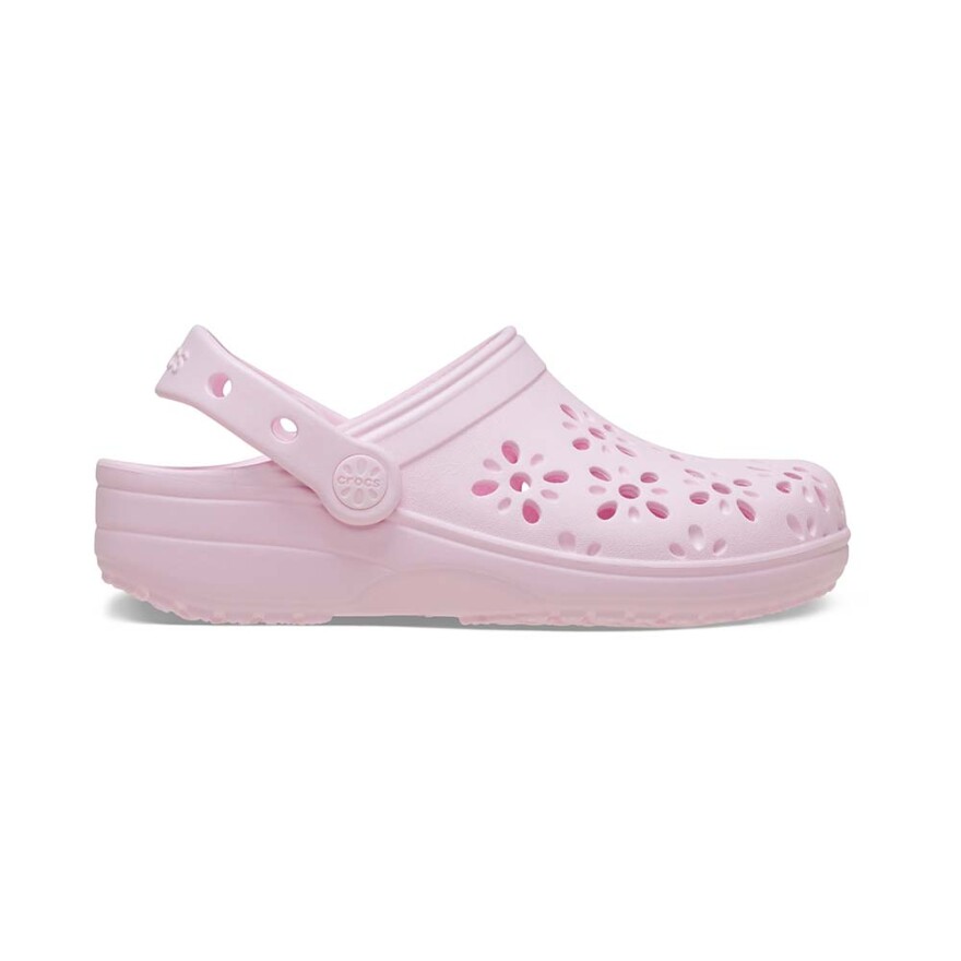 Crocs Classic Floral Cut Out Clog K - Niños Pink Milk