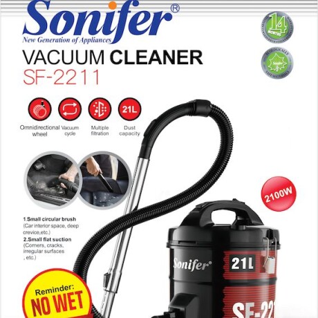Aspiradora Sonifer Domestica 2100 W Capacidad 21 Litros Aspiradora Sonifer Domestica 2100 W Capacidad 21 Litros