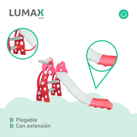 Tobogán Infantil Plástico Plegable Con Extensión Rosa/Gris