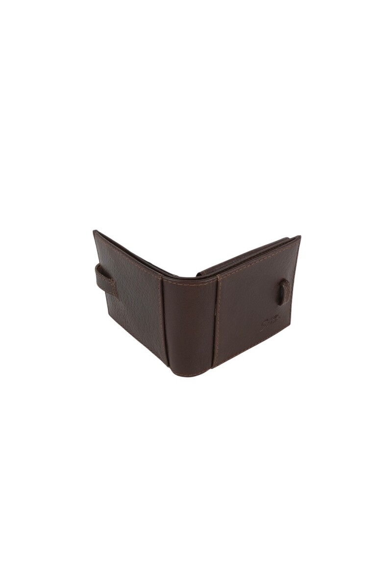 Billetera c/tapa lomo, lengüeta y volante Marron