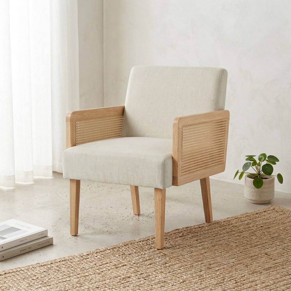 Butaca Madera Natural Tapizado Fiji - Origen Butaca Madera Natural Tapizado Fiji - Origen