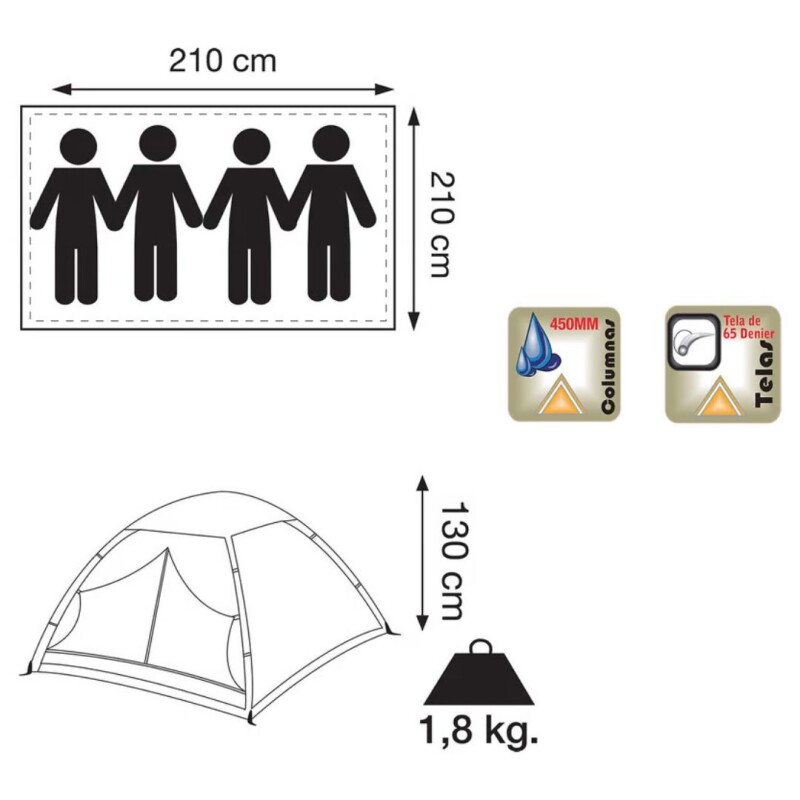 Carpa iglú Dome 4 personas Basic Carpa iglú Dome 4 personas Basic