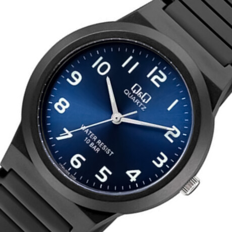 Reloj Q&Q PVC Hombre Análogo Con Correa De Silicona Azul