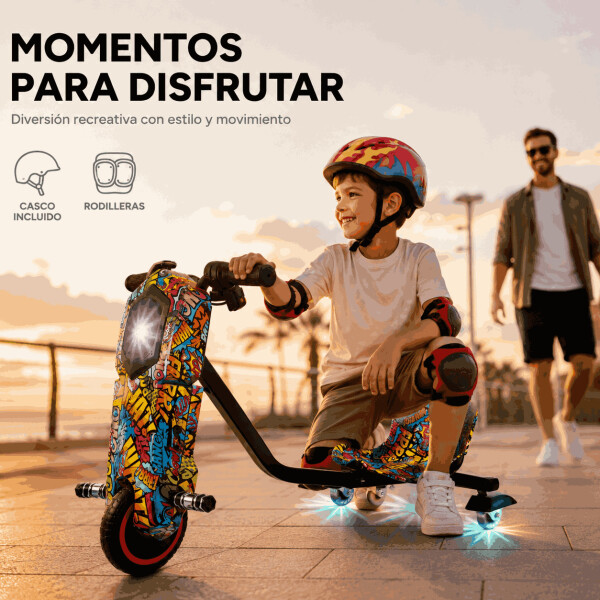 Triciclo Eléctrico Infantil 350W con Bluetooth y Luces RGB Diseño 2