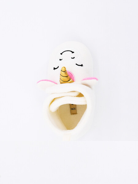 PANTUFLA INFANTIL UNICORNIO CRUDO
