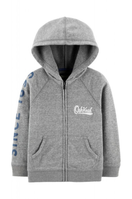 Campera de algodón con felpa con capucha y logo 0