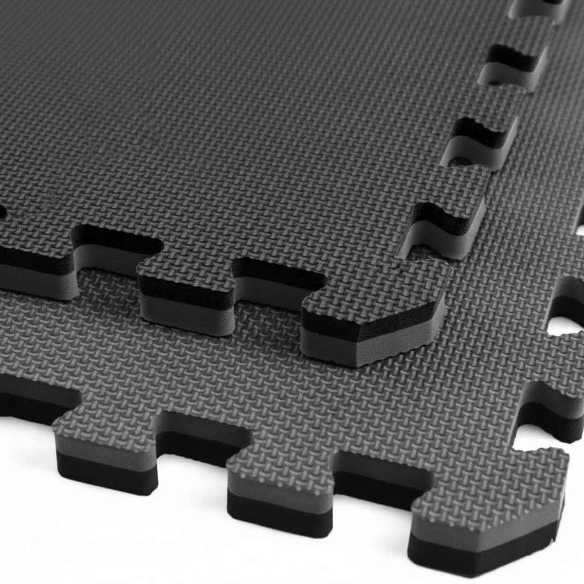 Piso Goma Eva Tatami Encastrable 1mx1mx3cm Gimnasio - Negro/Gris 