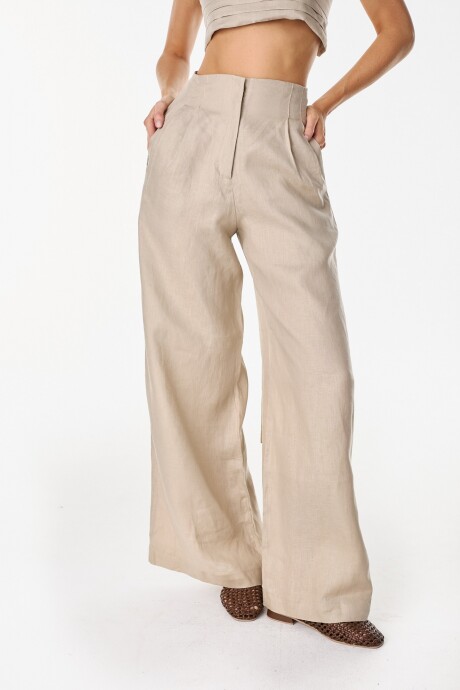 Pantalon Lino Soft Beige