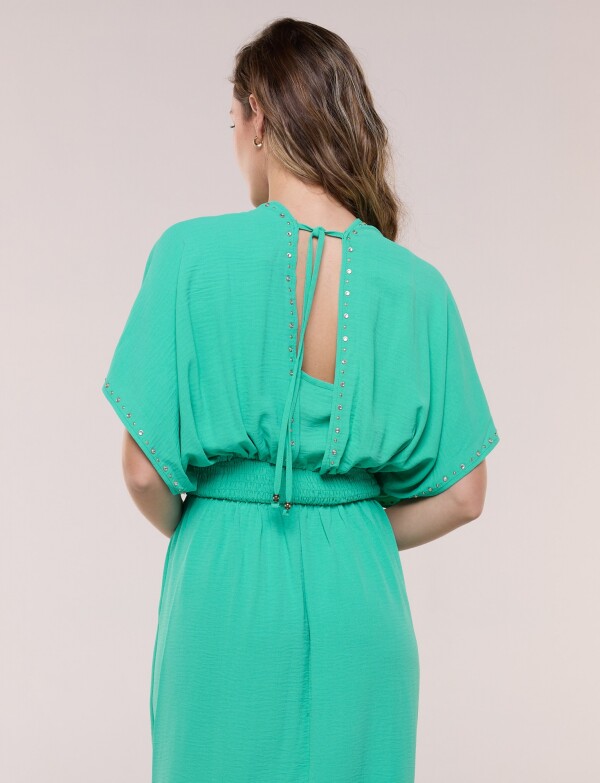 Vestido Maxi Con Tachas VERDE