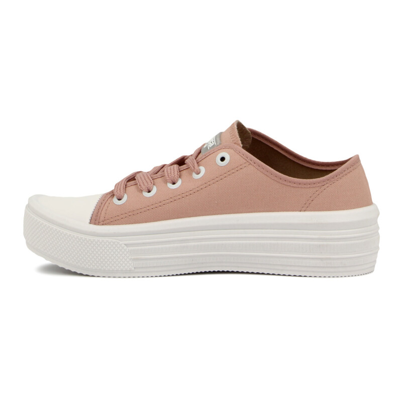 Moleca Calzado Casual Lona Acordonado Rosado-blanco