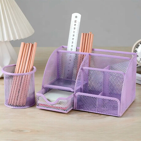 Set Organizador De Escritorio Lila