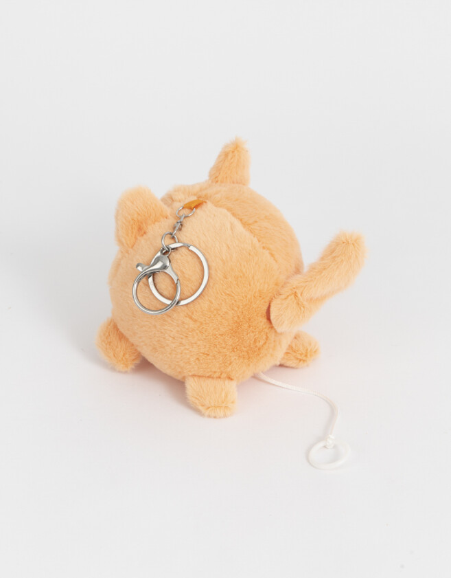Llavero Peluche Llavero Y Charm Peluche De Perrito - Naranja Durazno