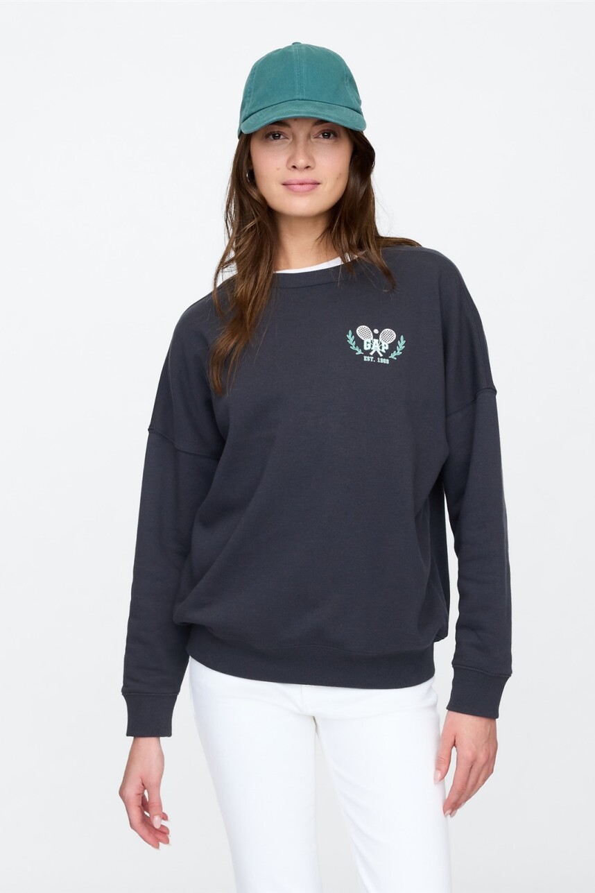 Buzo Deportivo Logo Gap Mujer Moonless Night