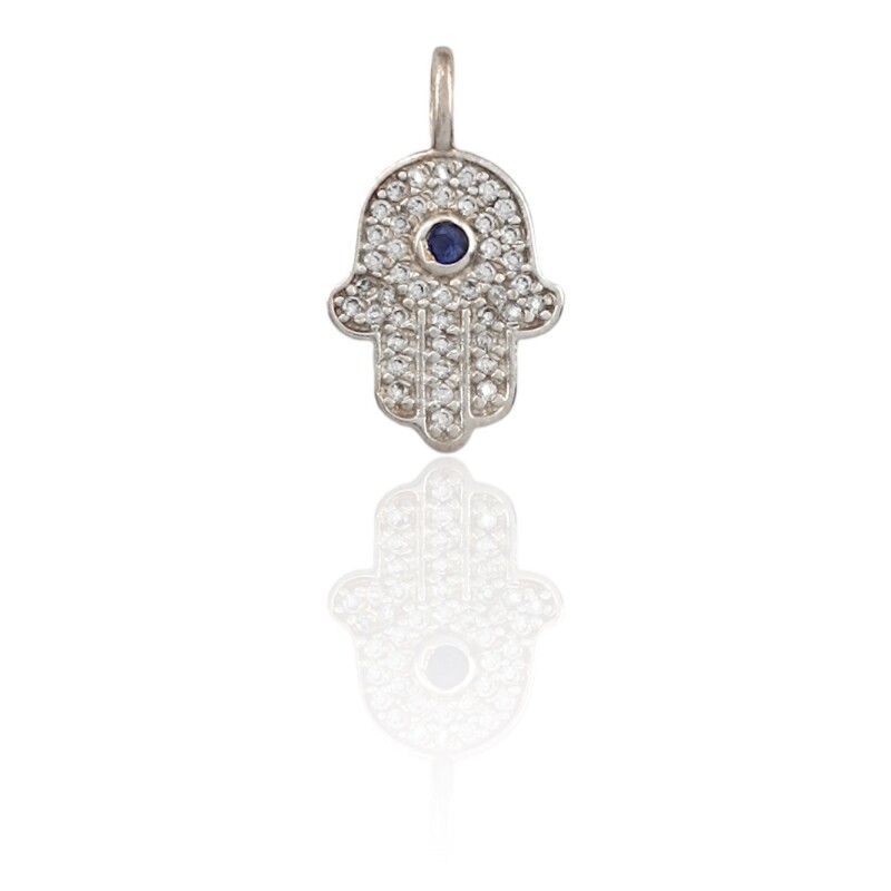 Dije colgante Mano de fátima-Plata 925-Piedra zirconia-CP4409 conpiedra