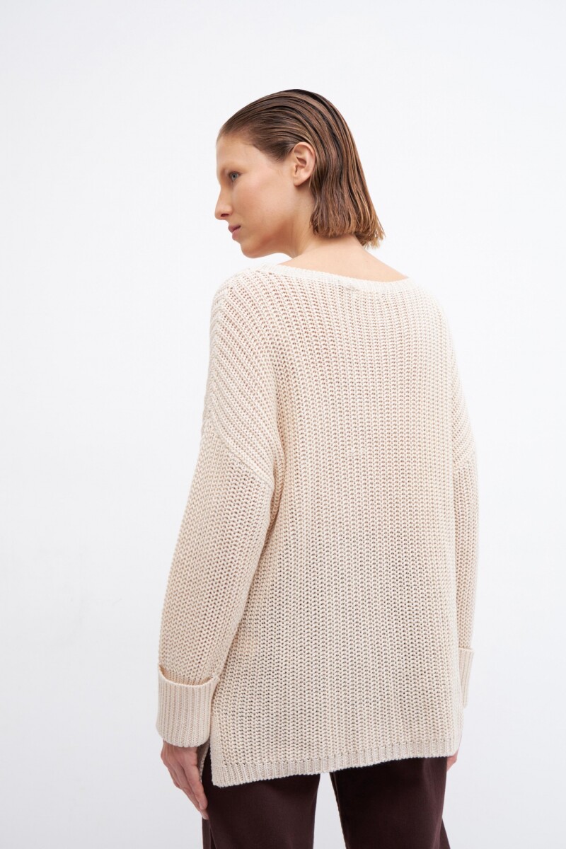 Sweater con bolsillo beige