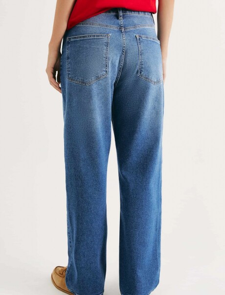 PANTALÓN RECTO DE CINTURA ALTA AZUL