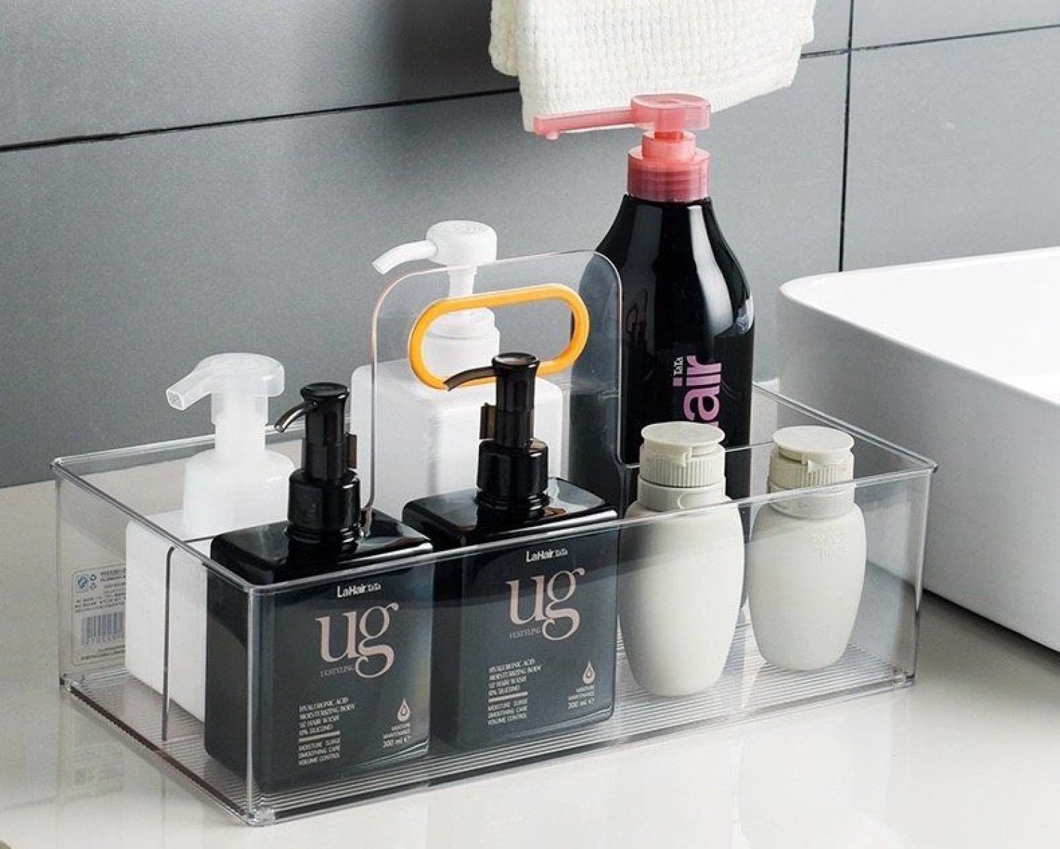 Organizador Acrílico Baño Multiuso Largo 32.7cm x Ancho 17.6cm x Alto 18.2cm 