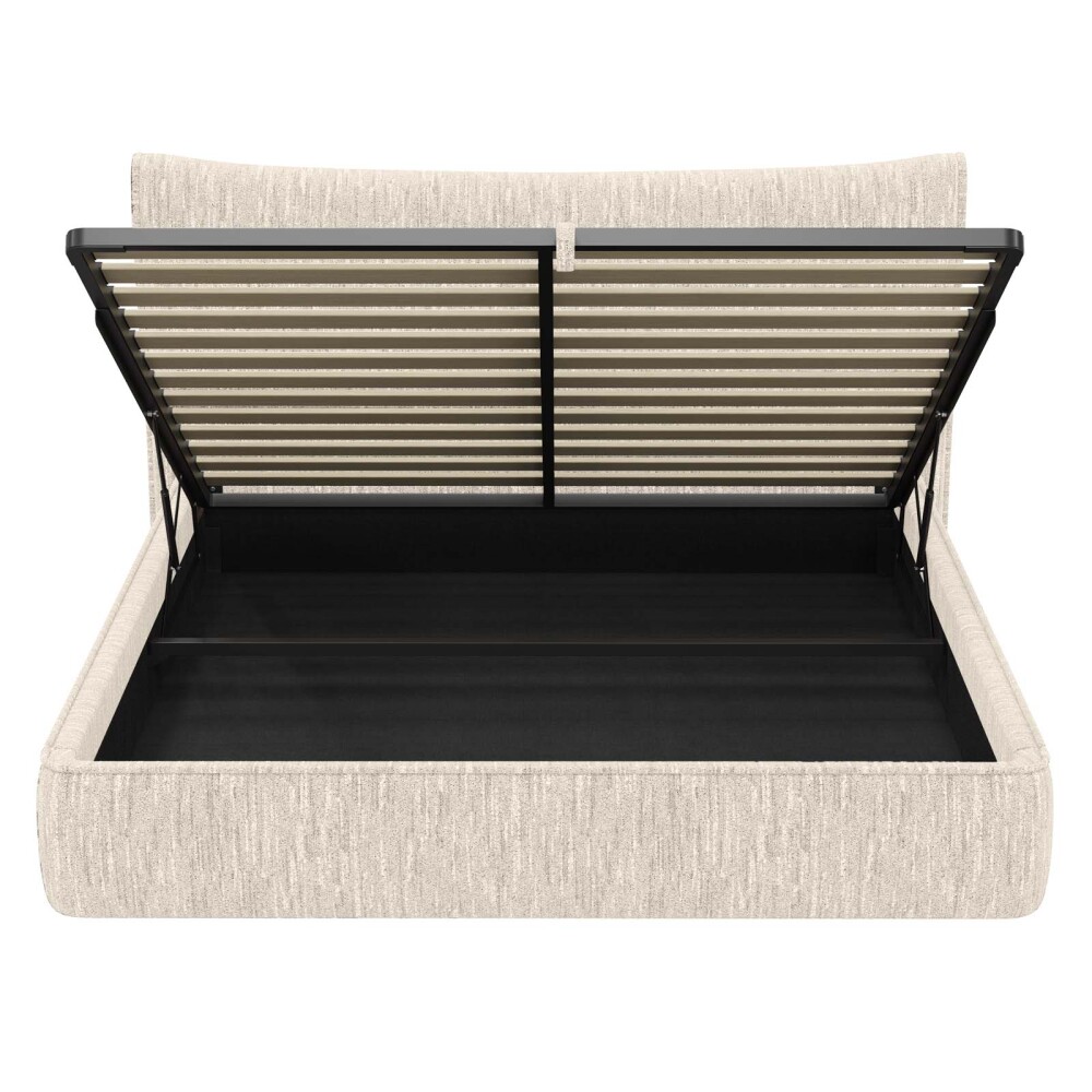 CAMA C/BAÚL 1 PLAZA MADERA-Y-TELA NATURAL-BEIGE ZAFIRO