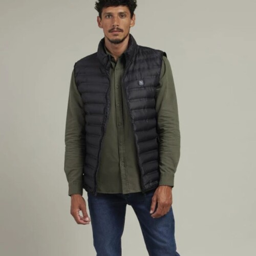 Chaleco Hombre Nylon Polanco Negro