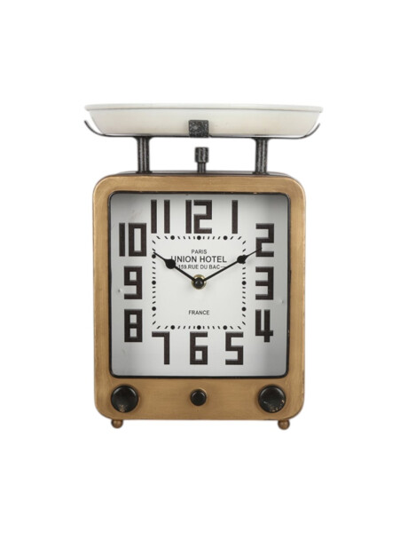 RELOJ DE MESA HIERRO 22X20X29CM PARIS UNION HOTEL RELOJ DE MESA HIERRO 22X20X29CM PARIS UNION HOTEL