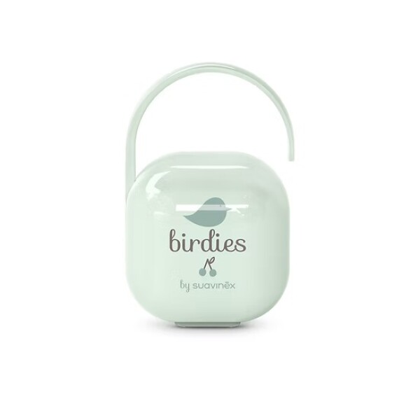 Porta chupete pod suavinex PRINTS bird verde agua