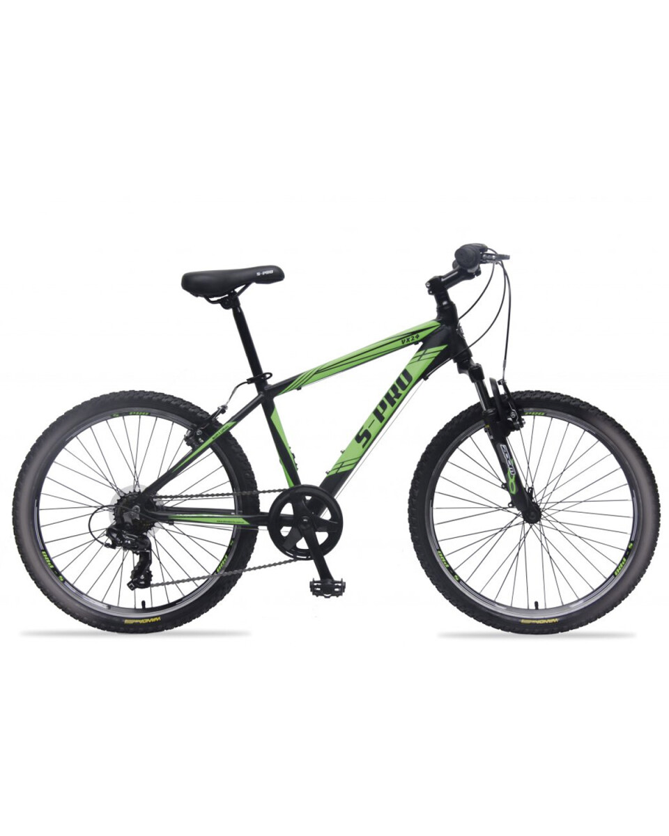 Bicicleta montaña S-PRO VX rodado 24 Shimano 7 cambios - Verde/Negro 