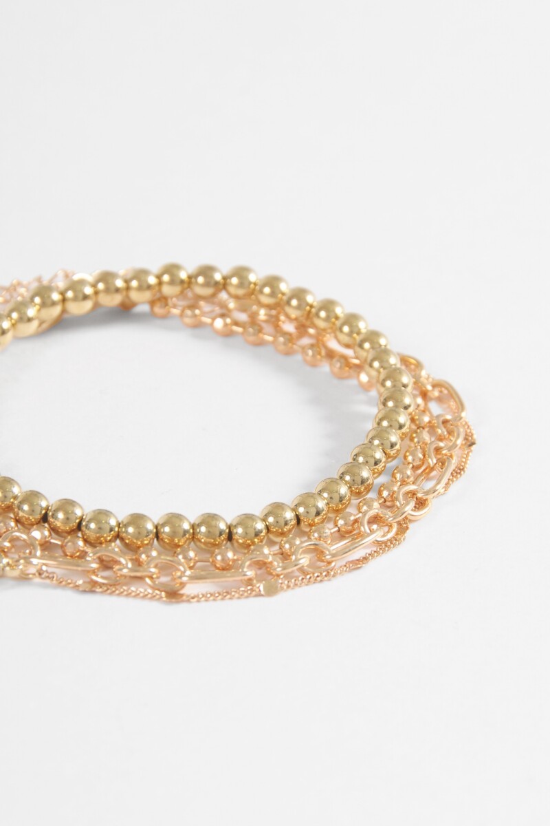 Set de 5 pulseras dorado