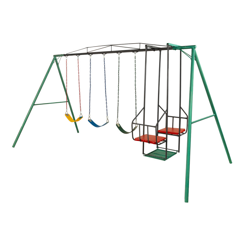 Hamaca de Plaza con silla doble y 3 hamacas de cincha, altura 2,15 mts Hamaca de Plaza con silla doble y 3 hamacas de cincha, altura 2,15 mts