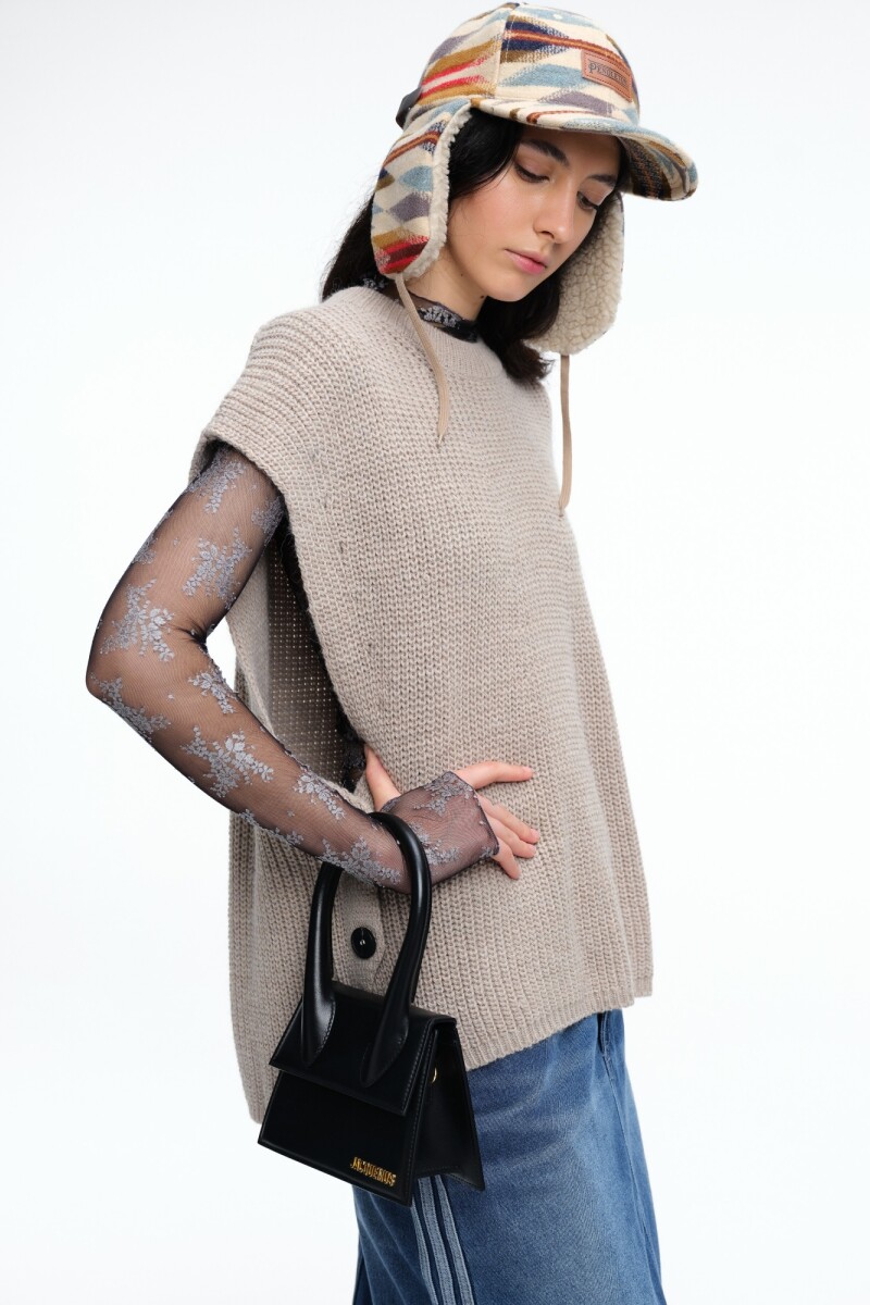 CHALECO BOTONES Camel