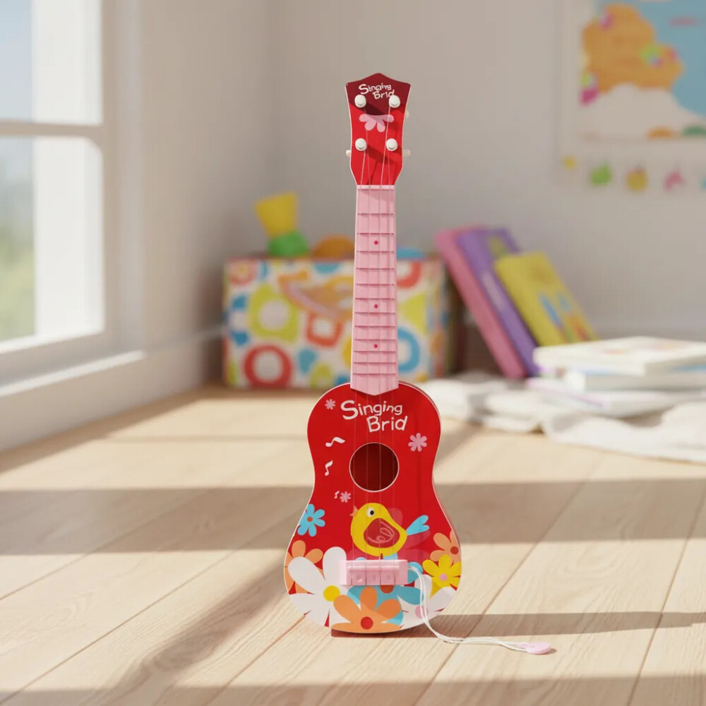 Ukelele Infantil Estampado Con Pua ROSA