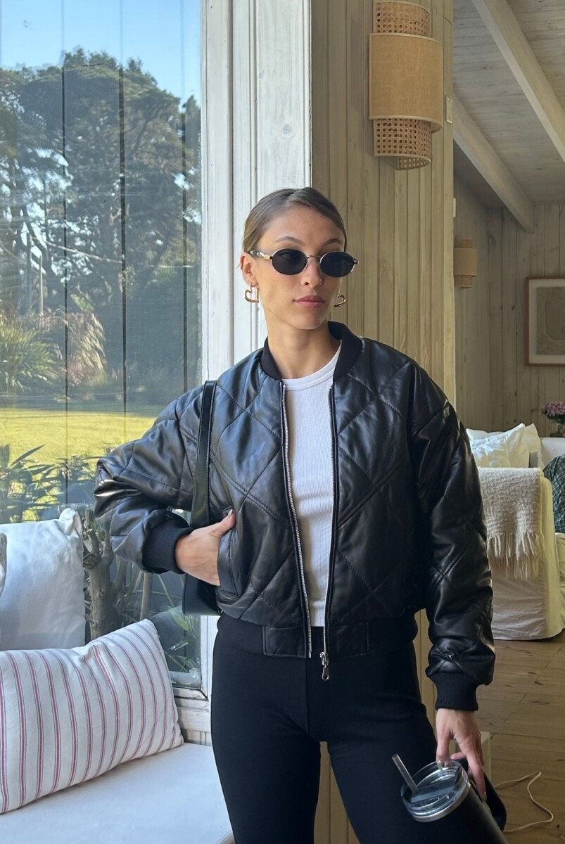 BOMBER CAPITONEADA JUSTINA - NEGRO 