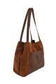 Bolso de cuero gamuza Marron