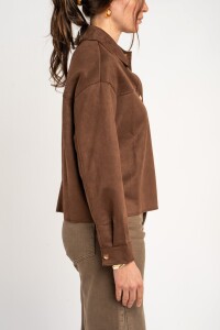 Camisa Gamuza Vegana Marron