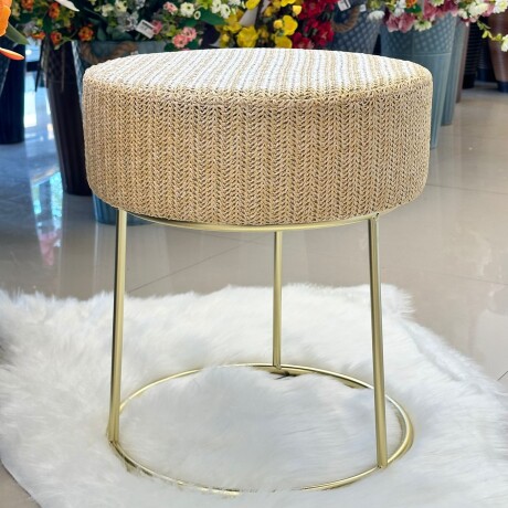 Puff Moni Fibra C/Base Metálica Alto 42cm x Ø 30cm Puff Moni Fibra C/Base Metálica Alto 42cm x Ø 30cm