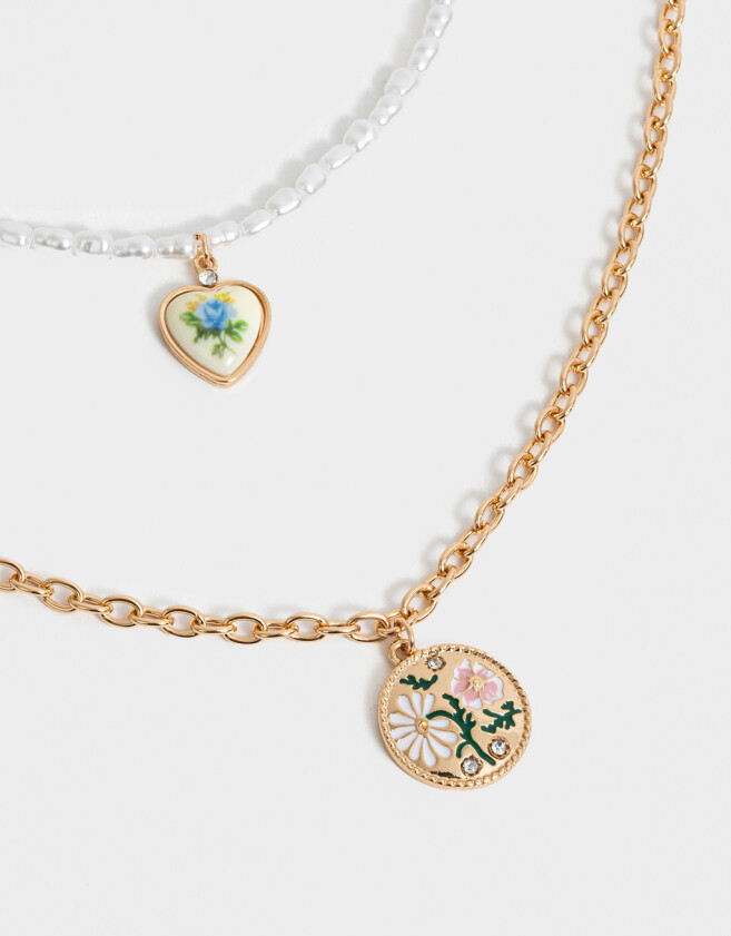 Collares Cortos Con perlas Collar Corto Con Perlas - Dorado