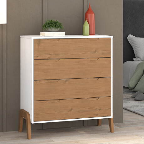 Comoda 4 cajones Linea Veneza Blanco/Miel