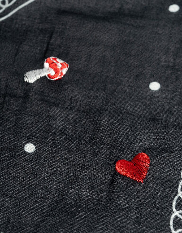 Pañuelos Raso Estampados Varios Pañuelo De Algodón Estampado - Negro