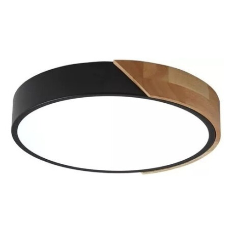 Luminaria Plafon Led Diám 40cm Metal Y Madera Varios Colores Negro