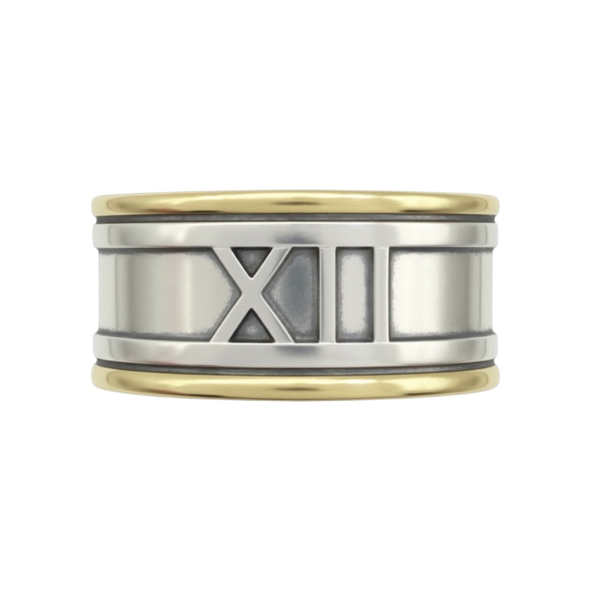 Anillo Numeros romanos-Plata y Oro-Sin Piedra-AN5141 - sinpiedra 