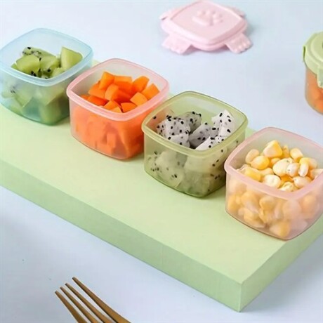 Set x4 contenedores cuadrados apilables Multicolor